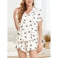 thumbnail image 4 of Jusfitsu Soft Pajama Set for Women Two Piece Sleepwear Ruffled Pajamas Button Down Pj Set with Shorts, 4 of 7
