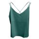 thumbnail image 4 of Camiseta de seda satinada para mujer: cuello en V, tirantes finos, blusa sin espalda, poliéster, para ropa informal y de dormir, 4 of 7
