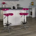 thumbnail image 4 of Vibrant Pink and Chrome Drafting Stool with Tractor Seat, 4 of 7
