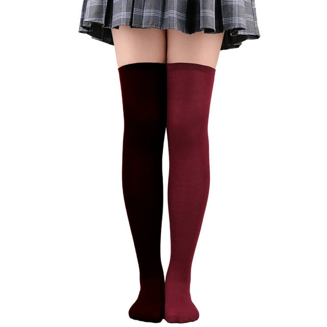Womens Long Socks Color Matching Thigh High Socks Over The Knee Socks Festival Christmas