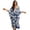 Blue and White - Hibiscus, variant on Floral Print Kaftan Dress for Women Plus Size Summer Beach Dress V-Neck Batwing Sleeve Caftan Maxi Dress Loose Fit Swimsuit Cover up