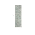 thumbnail image 4 of 3' X 10' Green Wool Hand Loomed Runner Rug, 4 of 5