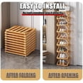 thumbnail image 4 of The 9-Tier No-Assembly Bamboo Rack, 2026 New Foldable Vertical Storage Organizer, Eco-Friendly, Durable, and Beautiful, No Installation Required, for Entryway Closet Dorm (Brown,10 Tier), 4 of 8