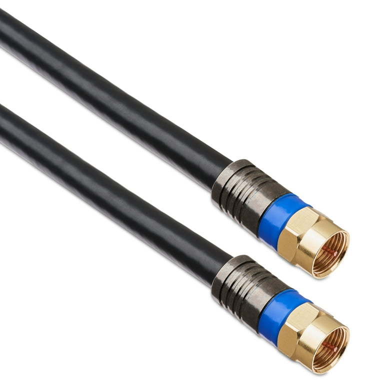 onn. 25' Quad Shield Coaxial Cable | Black - Walmart.com onn. 25' Quad Shield Coaxial Cable | Black - Walmart.com