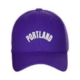 thumbnail image 2 of Daxton USA Cities States Baseball Hat Cap Arch Letters, Portland Purple White, 2 of 2