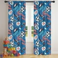 thumbnail image 5 of Blackout Kids Curtains,Blue Soccer Elements Pattern Childrens Insulated Curtains Set Of 2,Bedroom Essentials,Toddler Room Decor 42"x84", 5 of 5