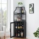 thumbnail image 2 of Industrial 5 niveles de esquina bar gabinete con glass holder-estilo rural liquor gabinete con estante y door para home bars y coffee bars, 2 of 7