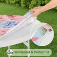 thumbnail image 5 of Pioneer Flower Floral Print Pattern Round Fitted Tablecloth with Elastic Edge,Dining Table Cover Waterproof,Outdoor Round Tablecloth for Camping,Dining,Indoor and Outdoor, 5 of 7