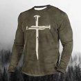 thumbnail image 2 of NaWent T-shirts Graphiques pour Hommes Liquidation Hommes Décontracté Col Rond Chandail Imprimé Manches Longues Blouse Verte XXXXXXL Verte XXXXXXL, 2 of 3
