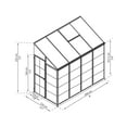 thumbnail image 3 of Palram - Canopia Hybrid 4' x 8' Polycarbonate/Aluminum Lean-To Greenhouse – Silver - with Roof Vent, 3 of 12