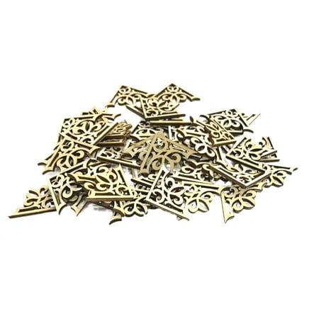 

100pcs Wood Vintage Corner Onlay Furniture Home Decorations Applique DIY Corner Decorative Protector Cover (Wood Applique 30mm 50pcs A Pack)
