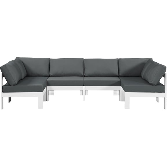 Meridian Furniture Nizuc Grey Outdoor Patio Modular Sectional