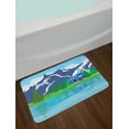 thumbnail image 2 of Happy Camper Bath Mat, Outdoor Activity with Lake Mountain Forest and Trailer Summer Holiday Design, Plush Bathroom Decor Mat with Non Slip Backing, 29.5" X 17.5", Multicolor, by Ambesonne, 2 of 2