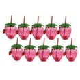 thumbnail image 3 of Lipstore 10x Strawberry Sippy Cup with Straw for Kids for Hawaiian Household Birthday Pink Keychain, 3 of 8