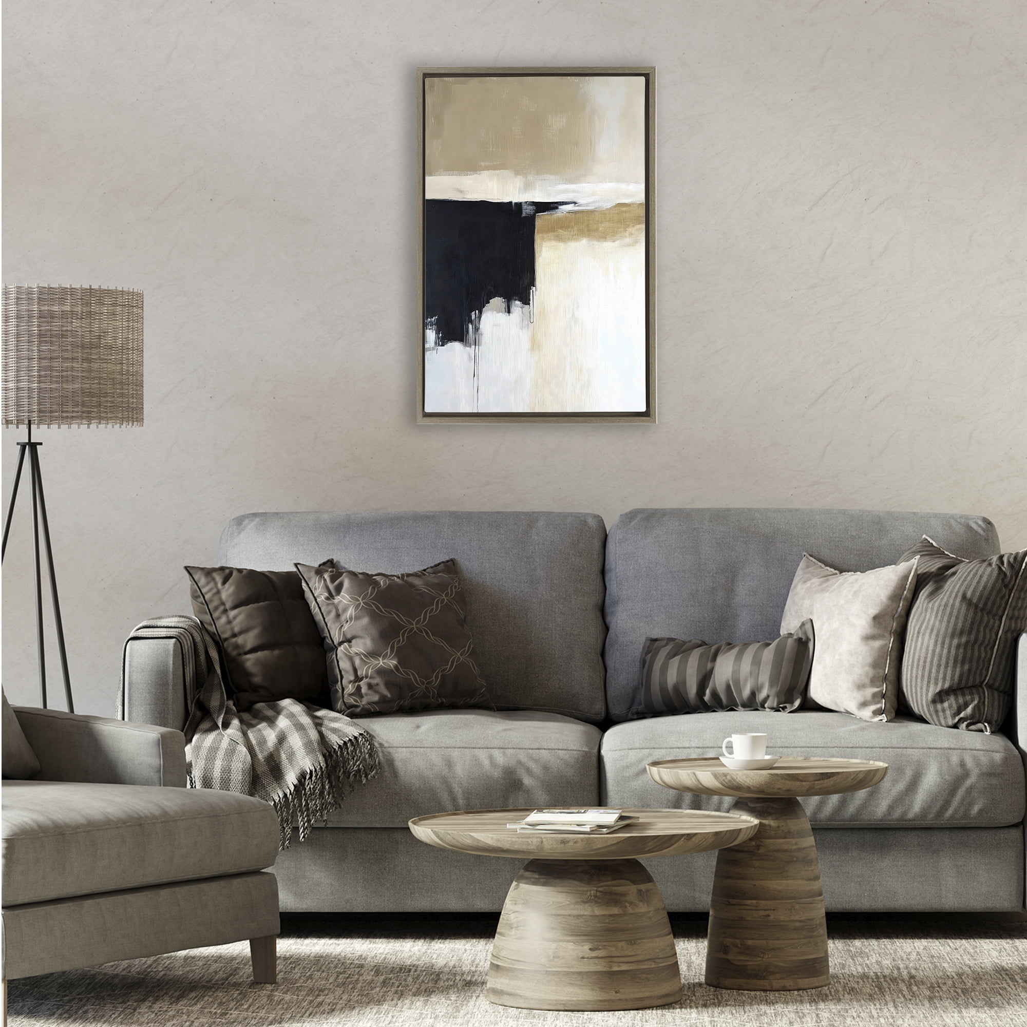 Stupell Industries Desert Shades Muted Neutrals Brown Framed Floater Canvas Wall Art, design by Gina Kelly