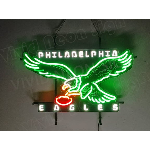 Queen Sense 24"x16" Custom For Philadelphias Sports League Eagles LED Sign Light Neon Signs With Dimmer Wall Party Home Decor Lights W124PELV7-XLED