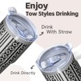 thumbnail image 4 of Bohemian 20oz Tumbler with Lids and Straws, Double Wall Vacuum Insulated Stainless Steel Coffee Mug, Leakproof Travel Cup, 4 of 5