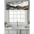 thumbnail image 4 of Marble Valances for Windows, Rod Pocket Kitchen Valance Curtains - Soft & Washable Small Window Treatment for Living Room,&nbsp;Bathroom, Black Gold, 54x18inch, 4 of 9
