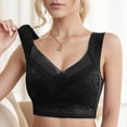 thumbnail image 4 of Gyexs Women's Lace Back Bra Thin Gathered Traceless Underwear Seamless Comfort Drop Style Womens Bras, Black, Size XXXXXL, 4 of 5