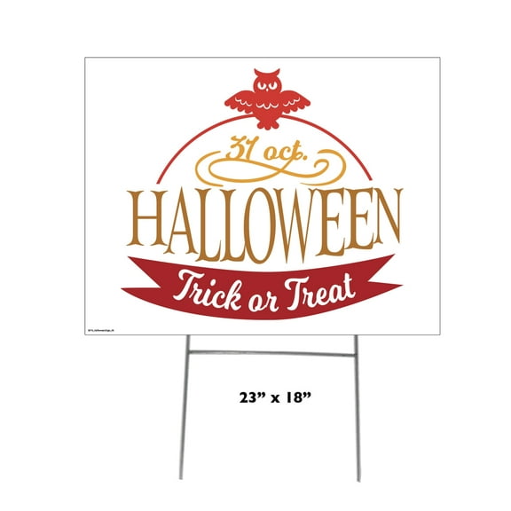 Halloween Trick or Treat Yard Sign 4 - Red