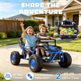 thumbnail image 6 of iYofe 36V Electric Ride on Car for Big Kids, 2 Seater Powered Ride on Vehicle for Boys Girls Ages 6+, Kids Electric car with Bluetooth, Music, Rear Wheel Spring Suspension, Blue, 6 of 10