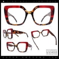 thumbnail image 2 of Womens Clear Lens Luxury Oversized Plastic Cat Eye Fashion Eye Glasses Tortoise Red, 2 of 8