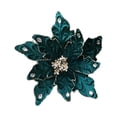thumbnail image 2 of Christmas Velvet Magnolia Flowers, Artificial Poinsettia Stems, Velvet Texture, Christmas Tree Ornaments, Home Table Decorations For Holiday Party Decor Green, 2 of 5