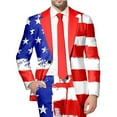 thumbnail image 4 of Men's Jackets Independence Day Lapel Long Sleeve Suits Slim Fit Blazers 4Th Of July Jacket for Men, 4 of 4