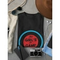thumbnail image 3 of This Girl's Got Game Curl Graphic Women Black T-Shirt, Female Small, 3 of 4