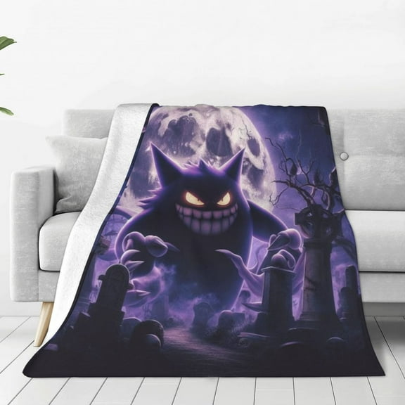 Gengar Throw Blanket Cozy Anti-pilling flannel Bedding Gifts for Men, Women teen Adults Decor for Couch, Sofa, Bed 40x30