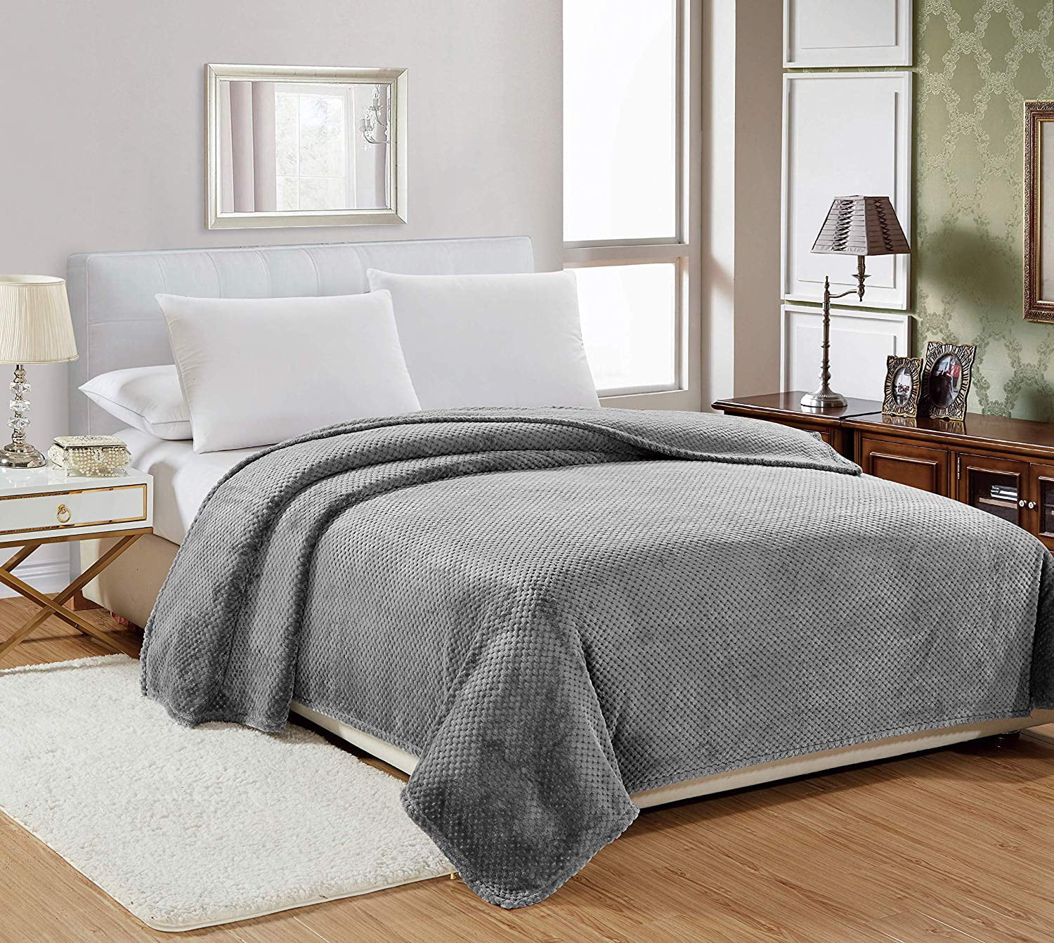 Weiche Bettdecke PopcorMicroplush Fleece Warm Überwurf Einfarbig Queen Size - Bild 10 von 13
