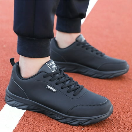 

Christmas Mens Shoes Large Size Casual Leather Laace Up Solid Color Casual Fashion Simple Shoes Running Sneaker