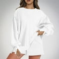 thumbnail image 2 of biudgviw Sweatshirts Sets for Women 2 Piece Long Sleeve Crewneck Pullover Tops Running Shorts with Pockets Outfits, 2 of 7