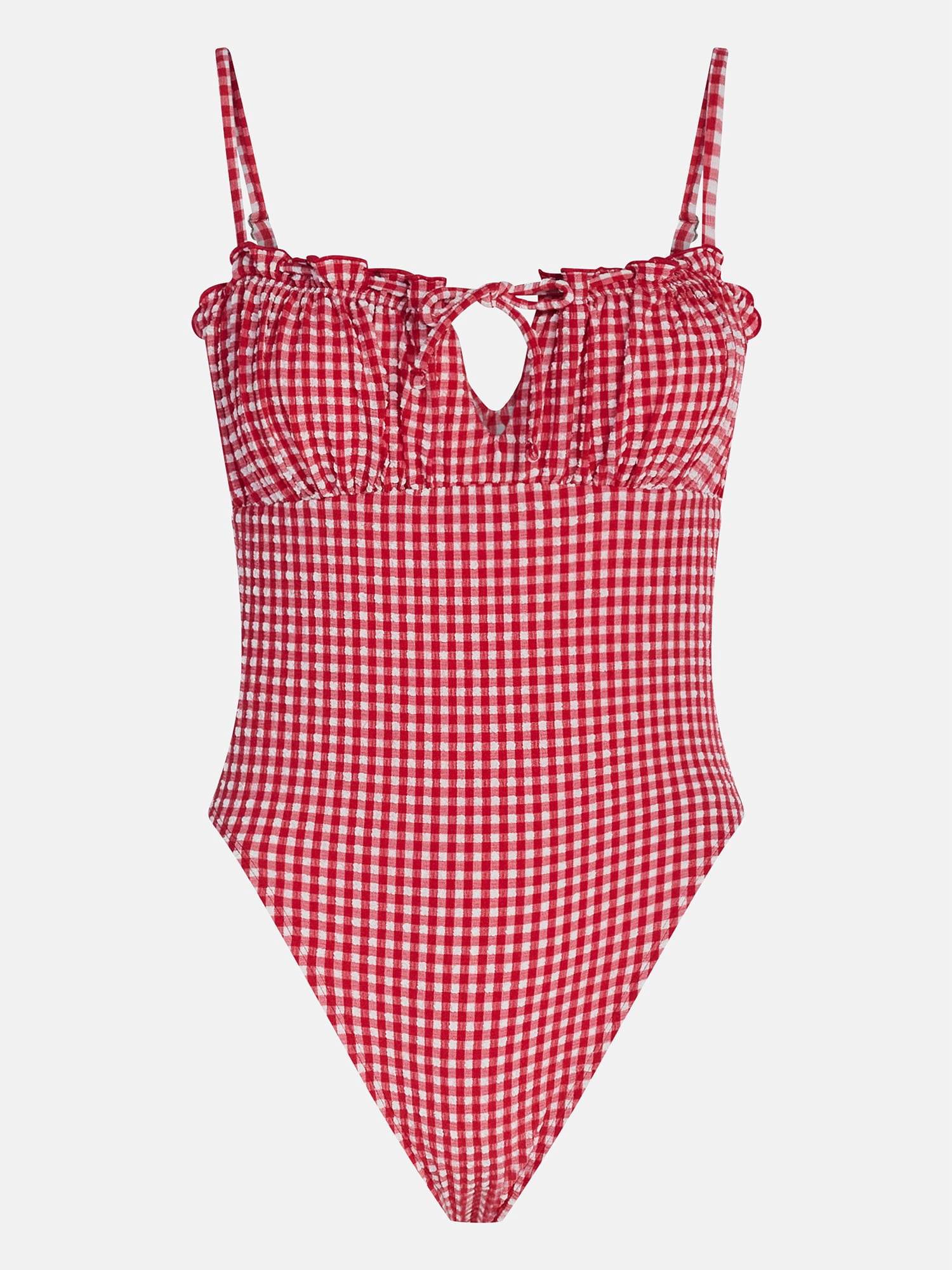 Kacey Lee Women's and Women's Plus Tie Neck Scoop Back One Piece Swimsuit, Sizes XS-3X