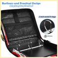 thumbnail image 4 of Retro Red-gold Florals Printed Zipper Binder with Handle&Shoulder Strap 2 inch 3 Ring 500+300 Sheet Capacity File Folder Organizer, 4 of 8