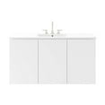 thumbnail image 3 of Modway Bryn 48" Modern Wood/Ceramic Wall-Mount Bathroom Vanity in White, 3 of 8
