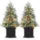 thumbnail image 1 of 2-pack 3 ft prelit artificial christmas tree con 78 LED lights, rectangular light box base, battery operated timer para home holiday decoration, 1 of 7