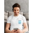thumbnail image 2 of Blue Waves Faux Pocket Graphic Men White T-Shirt, Male x-Large, 2 of 4
