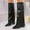 #045-Black, variant on Wowcloth Knee-High Boots for Women – Straight-Calf Winter Boots with Pointed Toe, Side Zipper & Chunky Mid Heel in Solid Color for Fashion Casual Winter Footwear