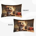 thumbnail image 2 of Daiia Cartoon Cooking Cat Bedding Waterproof Pillow Protector Zippered Queen – Bed Bug Proof Pillow Encasement-14"x20", 2 of 6