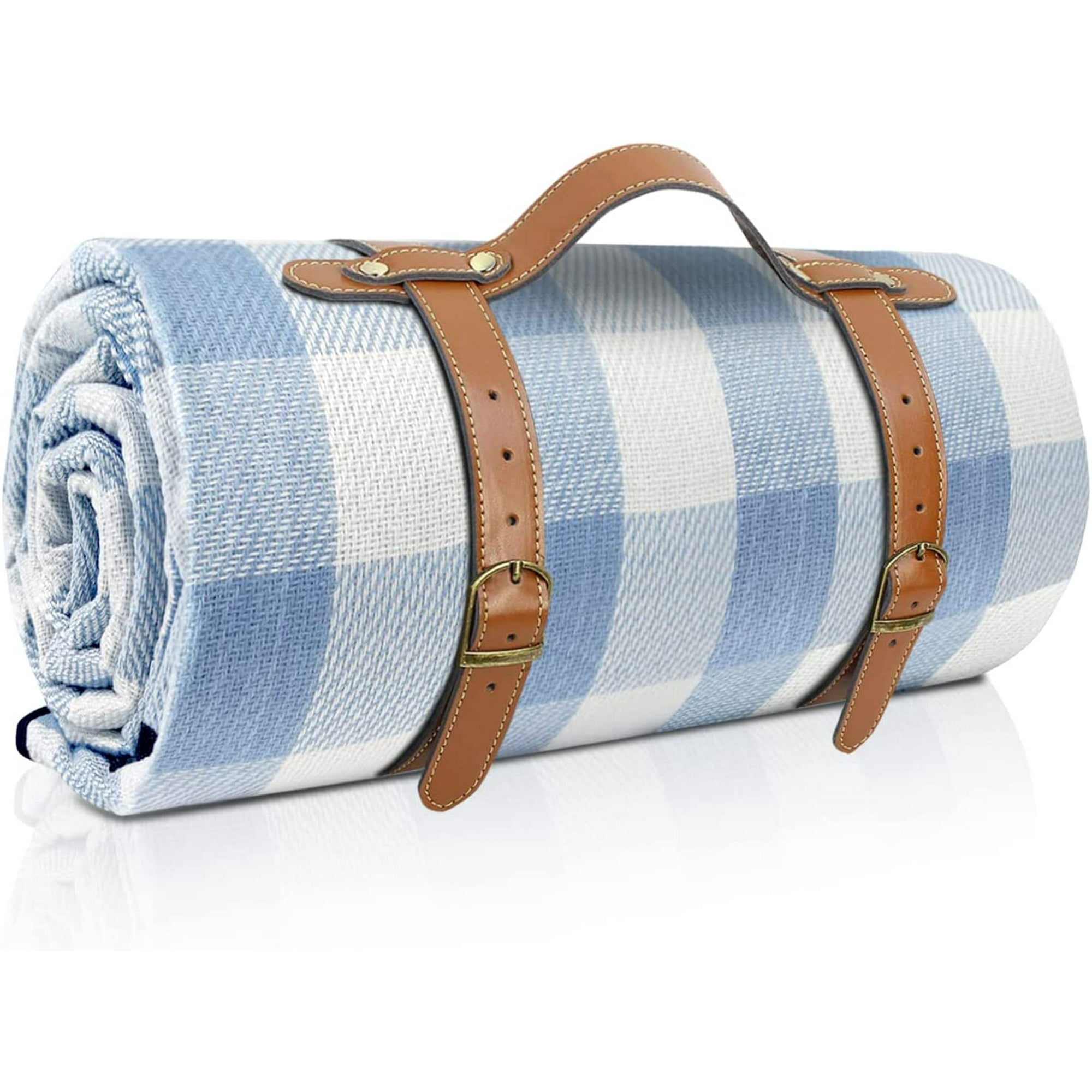 Foohor 80 x 80 Picnic Blanket Extra Large Waterproof And Foldable Beach Blanket 3 Layer Outdoor Blanket For 6 To 8 Adults