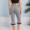thumbnail image 5 of LEKDFST Dress Capri Pants For Women Retro Plaid Capri Pants Tight High Waist Bottom Shorts With Ruffle Womens Trousers Lightweight Pants Black L, 5 of 9