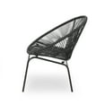 thumbnail image 3 of Chrissy Outdoor Modern Faux Rattan Club Chair (Set of 2), Black, 3 of 7