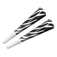 thumbnail image 2 of Beistle Club Pack of 100 Black and White Zebra Print New Years Eve Trumpet Horn Party Favors 9", 2 of 2