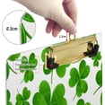thumbnail image 3 of Coolnut Beautiful Shamrock Green Clover Leaves 12.5"x9" Clipboard, Acrylic Fashion Letter A4 Size Clipboards with Metal Clip for Office School -12.5x9in, 3 of 7