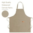 thumbnail image 4 of Apron for Men Women with Adjustable Straps and Large Pockets, Canvas Cotton Cooking Kitchen Chef Bib Aprons Waterproof Beige, 4 of 8
