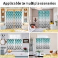 thumbnail image 6 of Teal White Grey Ombre Morocco Pattern Kitchen Curtains Short 45 Inch Length, Modern Moroccan Geometric Grommet Bedroom Living Room Curtains, Light Filtering Cafe Curtain Drapes 2 Panels Set 84''x45'', 6 of 9