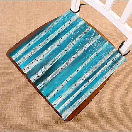

YKCG Home Bathroom Winter White Fabric Birch Tree Hooks-Foggy Forest Road Seat Cushion Chair Cushion Floor Cushion Twin Sides 16x16 inches