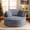 Grey, variant on CKEASEAN 53.5" Corduroy Oversized Round Chaise Longue Chair Indoor, Upholstered Cloud Couch with Throw Pillow, Deep Seat Single Lounge Floor Sofa Chair for Living Room/Office, No Assembly Required