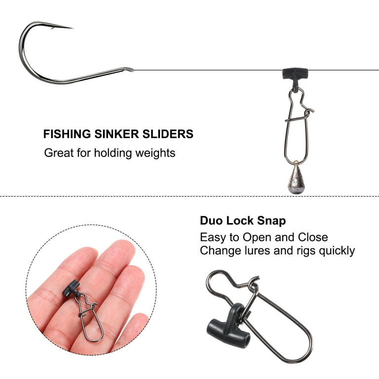 Uxcell Fishing Line Sinker Slider, with Duo Lock Snap Sinker